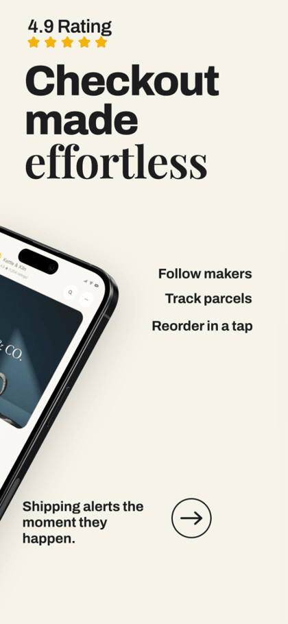 Sundry Market app screenshot template preview, screen 3 of 5, Shopping design