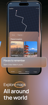 Wayfarer Glass app screenshot template preview, screen 4 of 5, Travel design