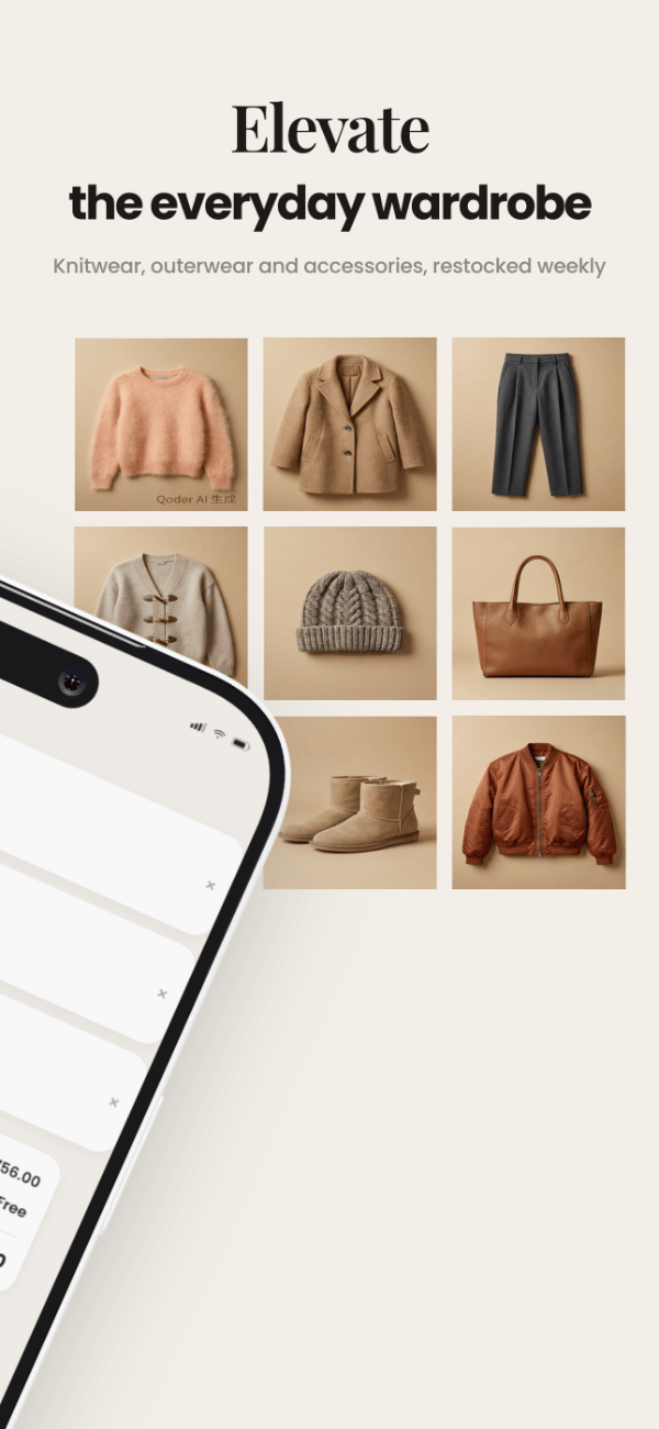 KnitLane app screenshot template preview, screen 5 of 5, Shopping design