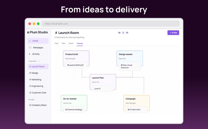 Plum Workspace app screenshot template preview, screen 4 of 5, Productivity design