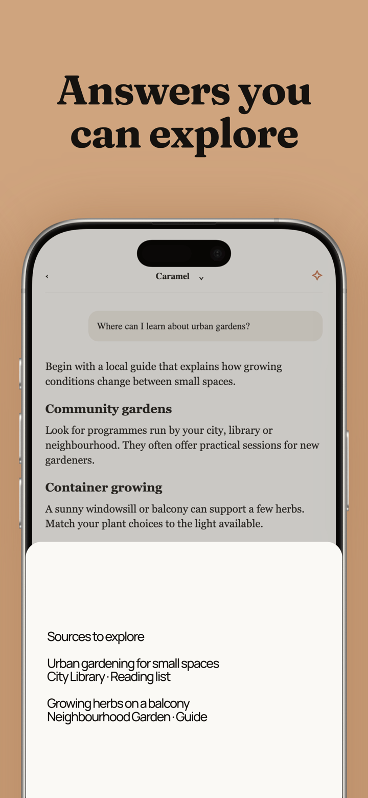 Caramel Desk app screenshot template preview, screen 5 of 8, Productivity design