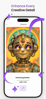 Prism Art app screenshot template preview, screen 2 of 5, Graphics & Design design