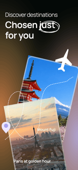 Wayfarer Glass app screenshot template preview, screen 3 of 5, Travel design