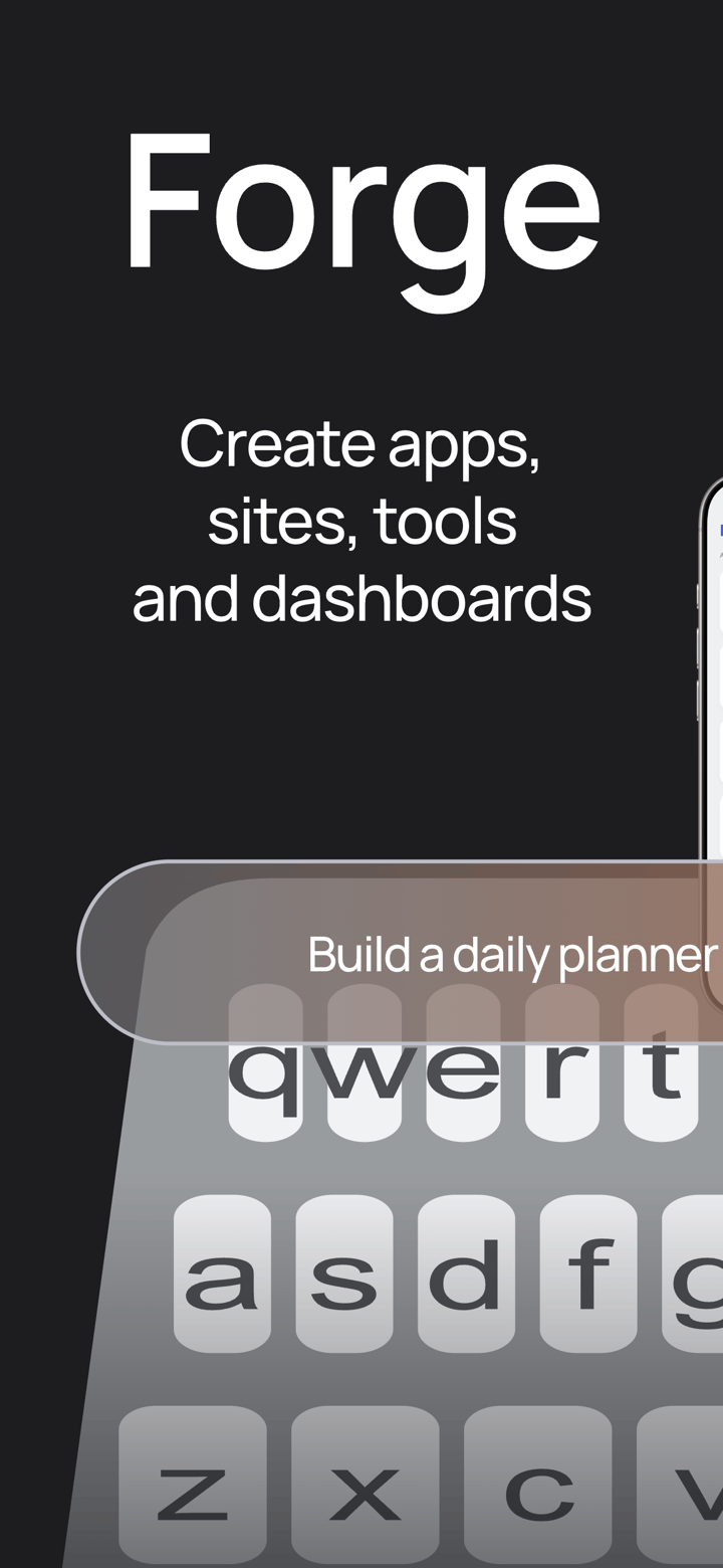 Forge Code app screenshot template preview, screen 1 of 5, Developer Tools design