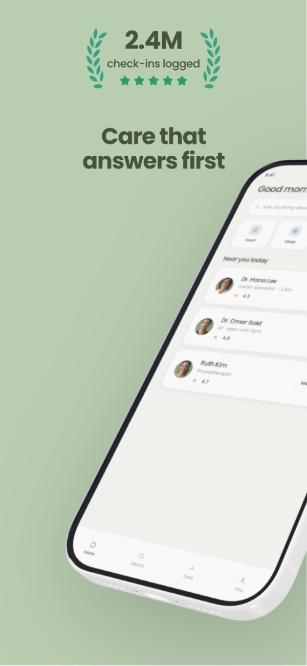 WellLoop app screenshot template preview, screen 2 of 5, Health & Fitness design