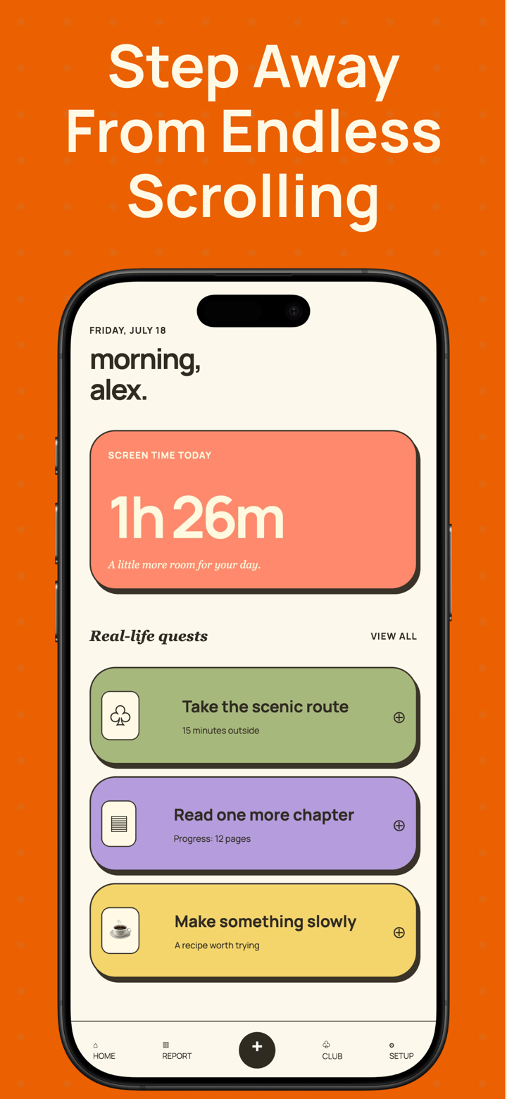 Tangerine Club app screenshot template preview, screen 1 of 5, Lifestyle design