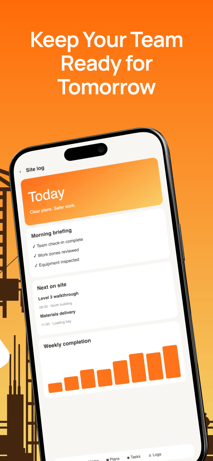 Site Orange app screenshot template preview, screen 5 of 5, Business design