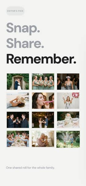 SnapCircle app screenshot template preview, screen 1 of 5, Photography design