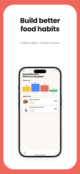 Plateful app screenshot template preview, screen 5 of 5, Health & Fitness design