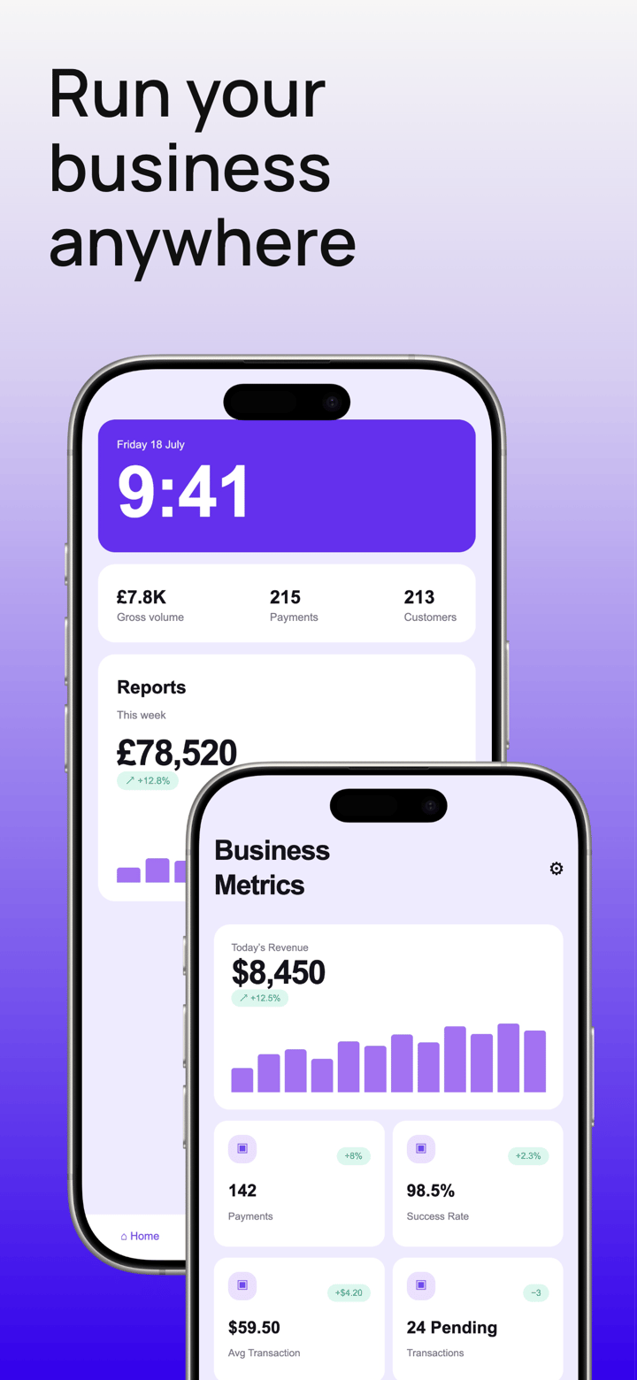 Lilac Ledger app screenshot template preview, screen 1 of 5, Finance design