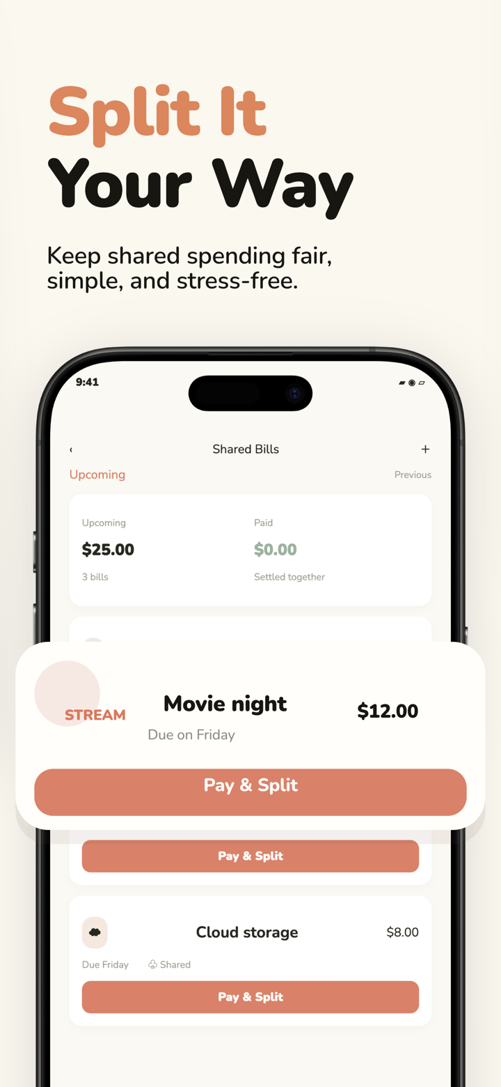 Coral Share app screenshot template preview, screen 3 of 5, Finance design