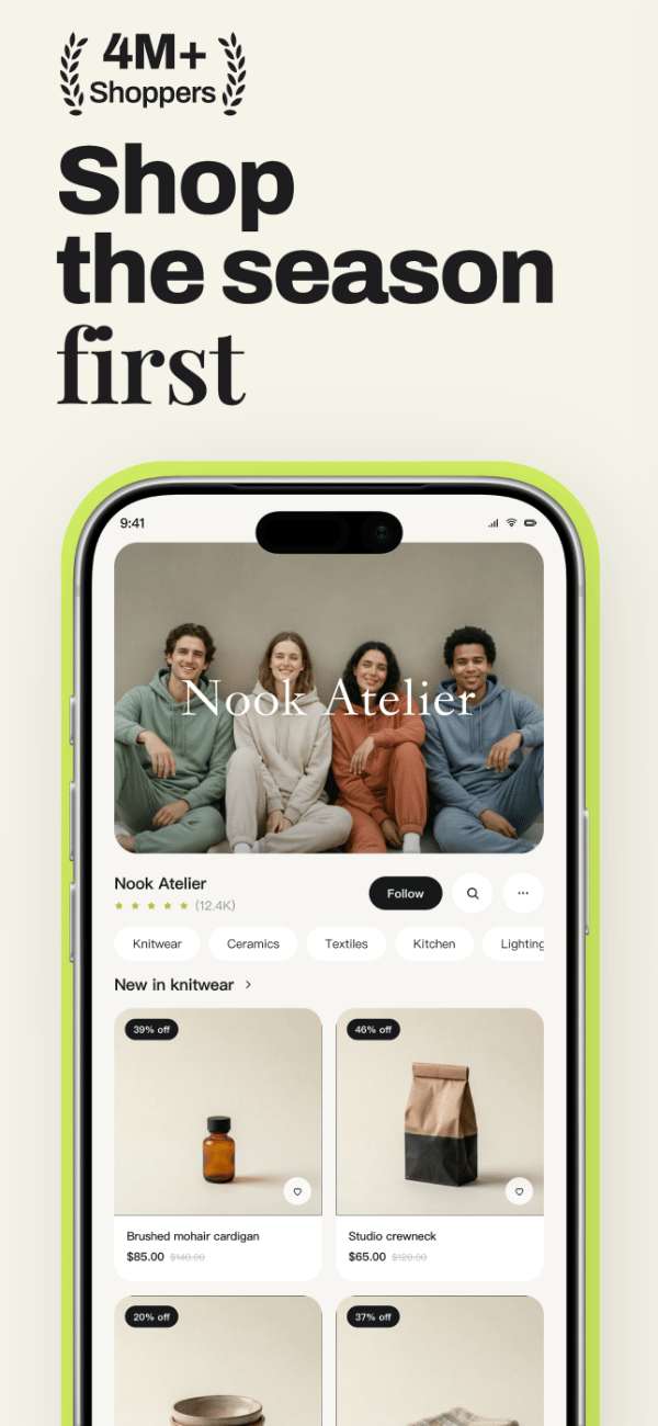 Sundry Market app screenshot template preview, screen 4 of 5, Shopping design