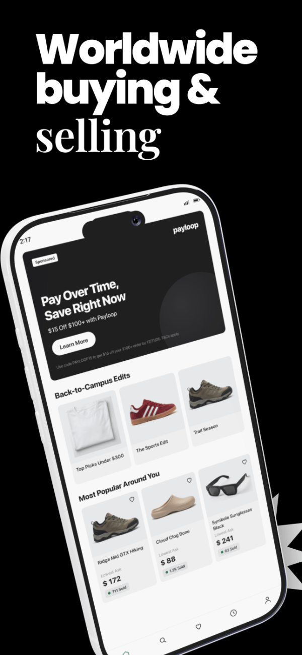 Street Drop app screenshot template preview, screen 2 of 5, Shopping design