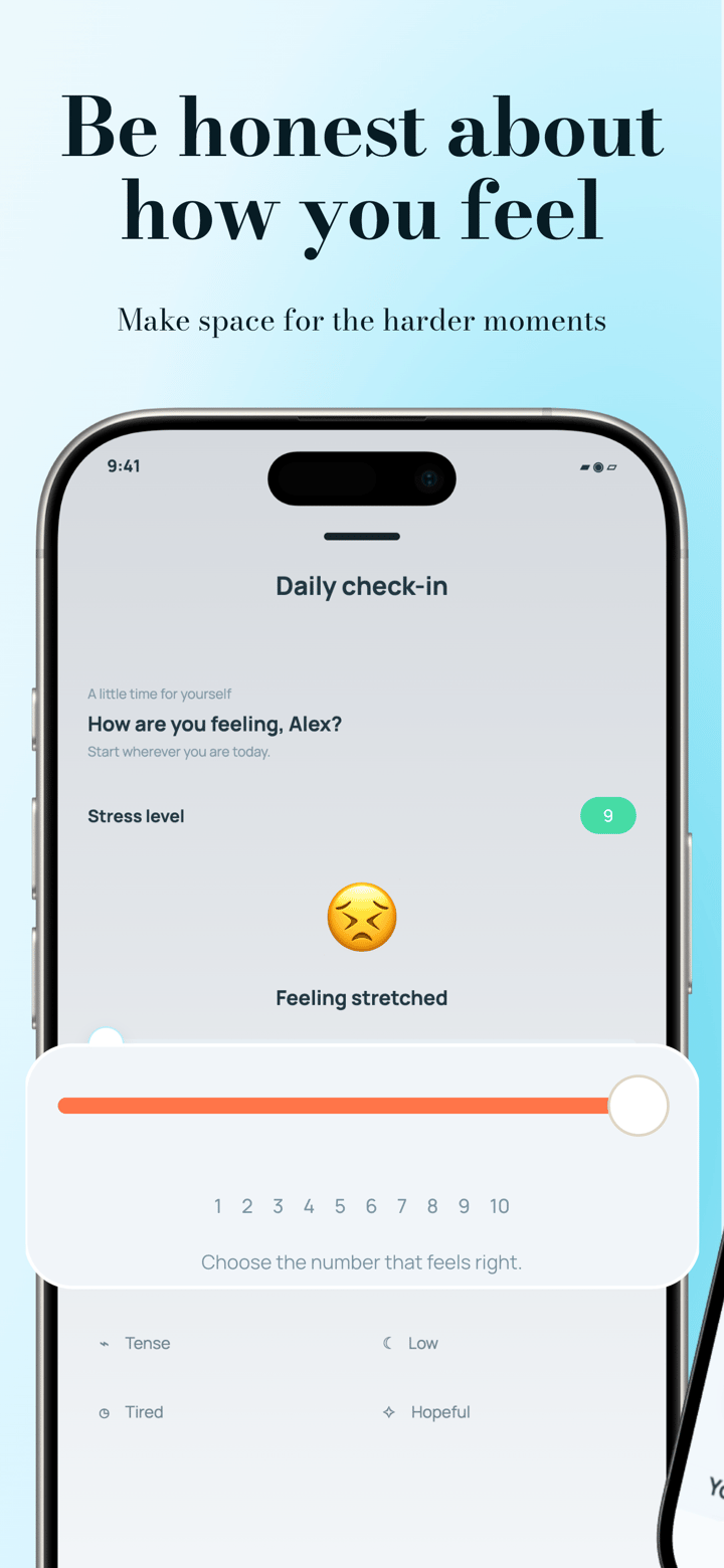 Azure Pause app screenshot template preview, screen 4 of 5, Health & Fitness design