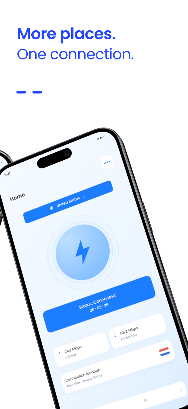 Bolt Connect app screenshot template preview, screen 2 of 5, Utilities design