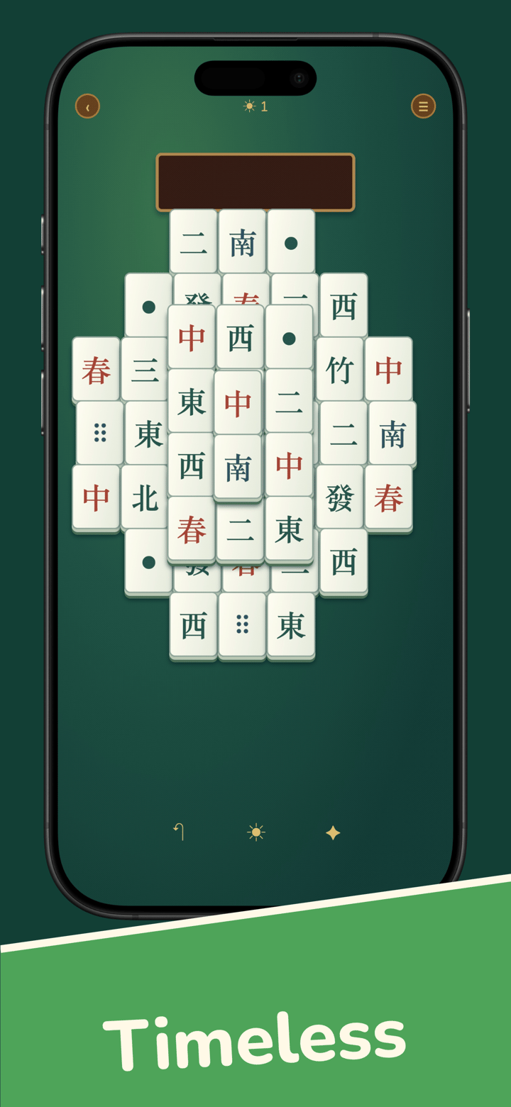 Jade Tiles app screenshot template preview, screen 1 of 5, Games design