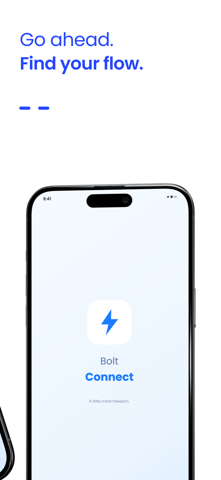 Bolt Connect app screenshot template preview, screen 5 of 5, Utilities design