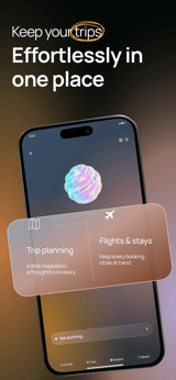 Wayfarer Glass app screenshot template preview, screen 2 of 5, Travel design