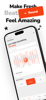 Beat Paper app screenshot template preview, screen 1 of 5, Music design