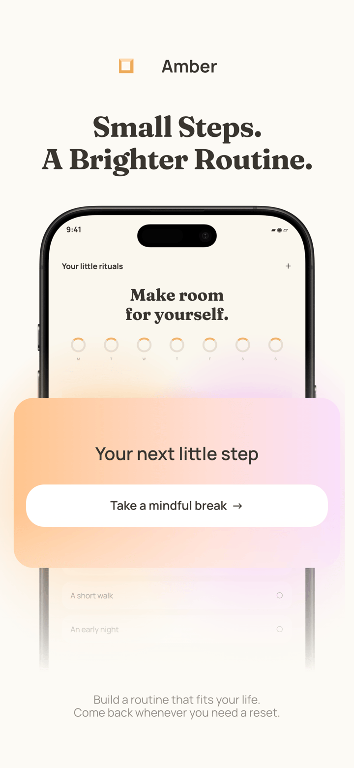 Amber Health app screenshot template preview, screen 5 of 5, Health & Fitness design