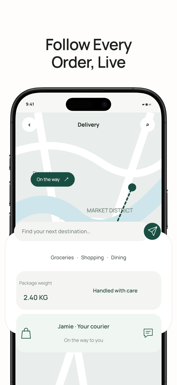 Market Day app screenshot template preview, screen 1 of 5, Lifestyle design