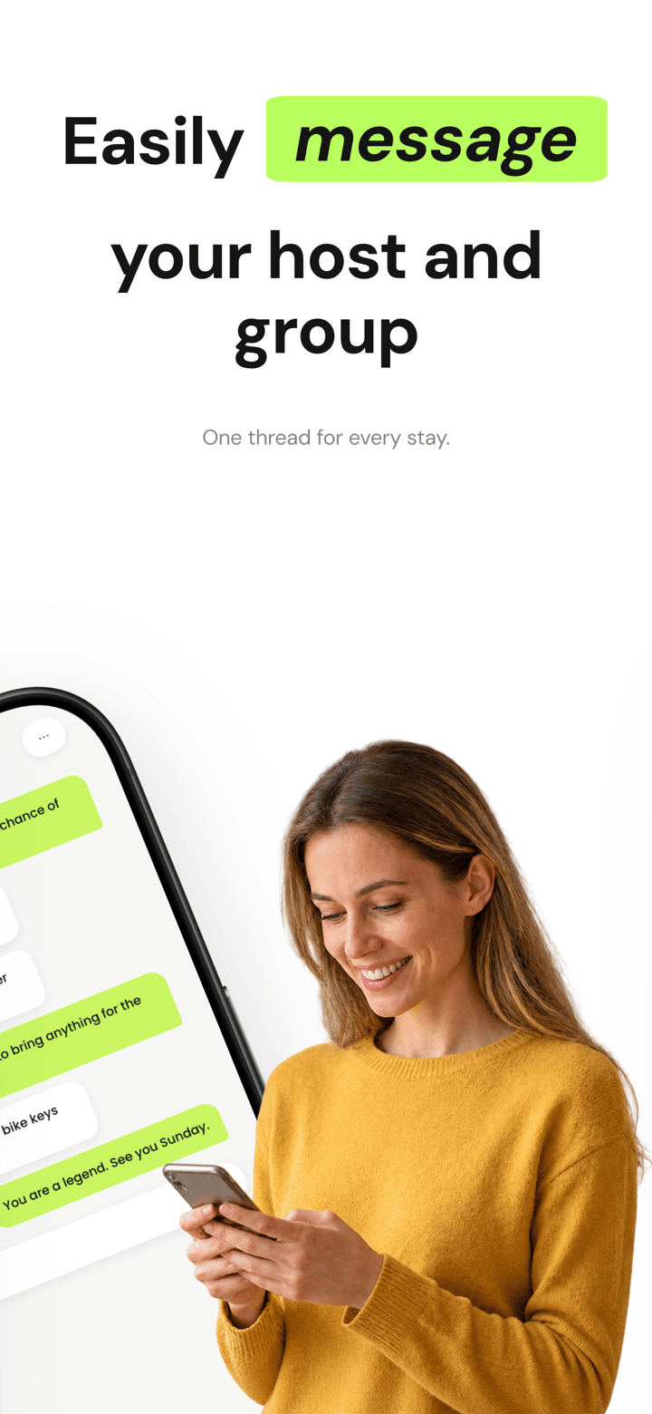Staywire app screenshot template preview, screen 2 of 5, Travel design