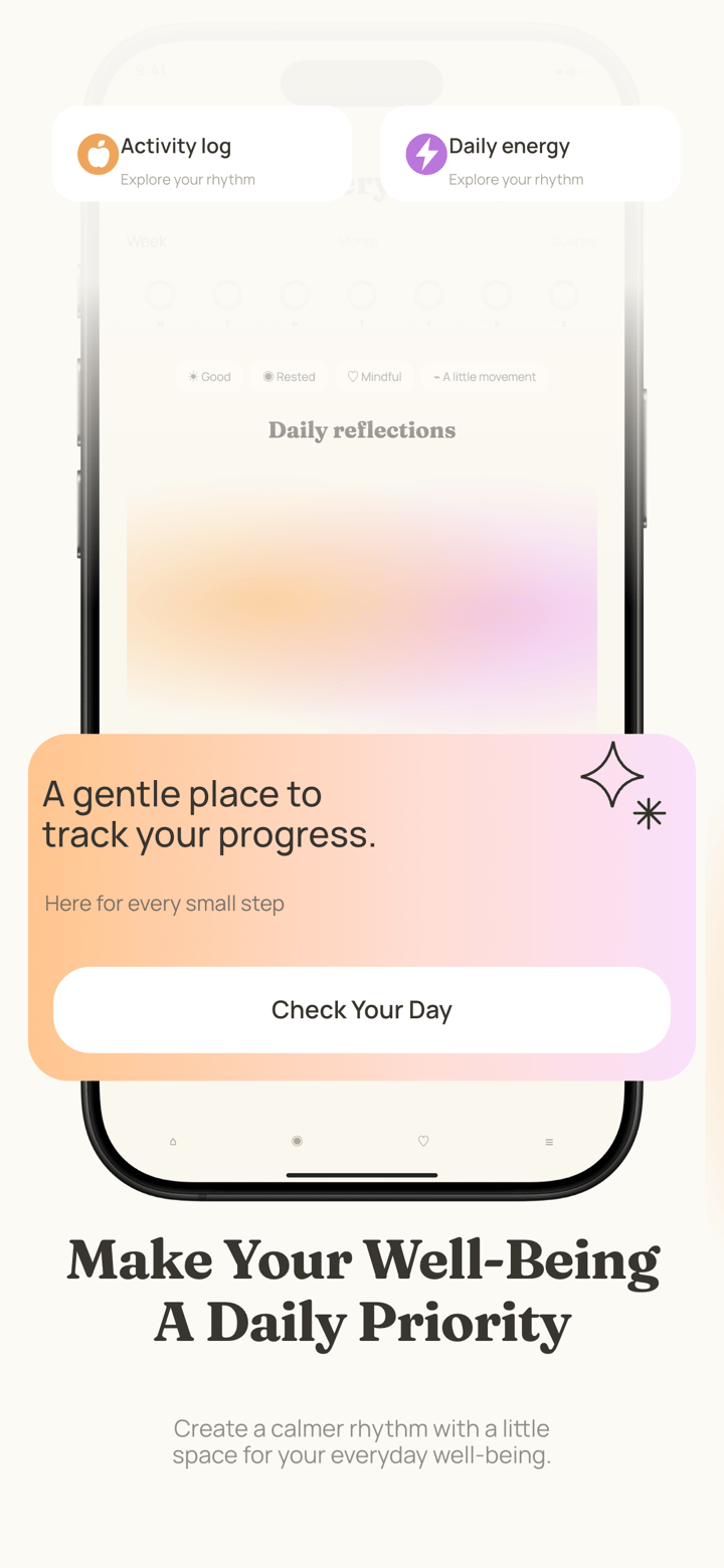 Amber Health app screenshot template preview, screen 3 of 5, Health & Fitness design