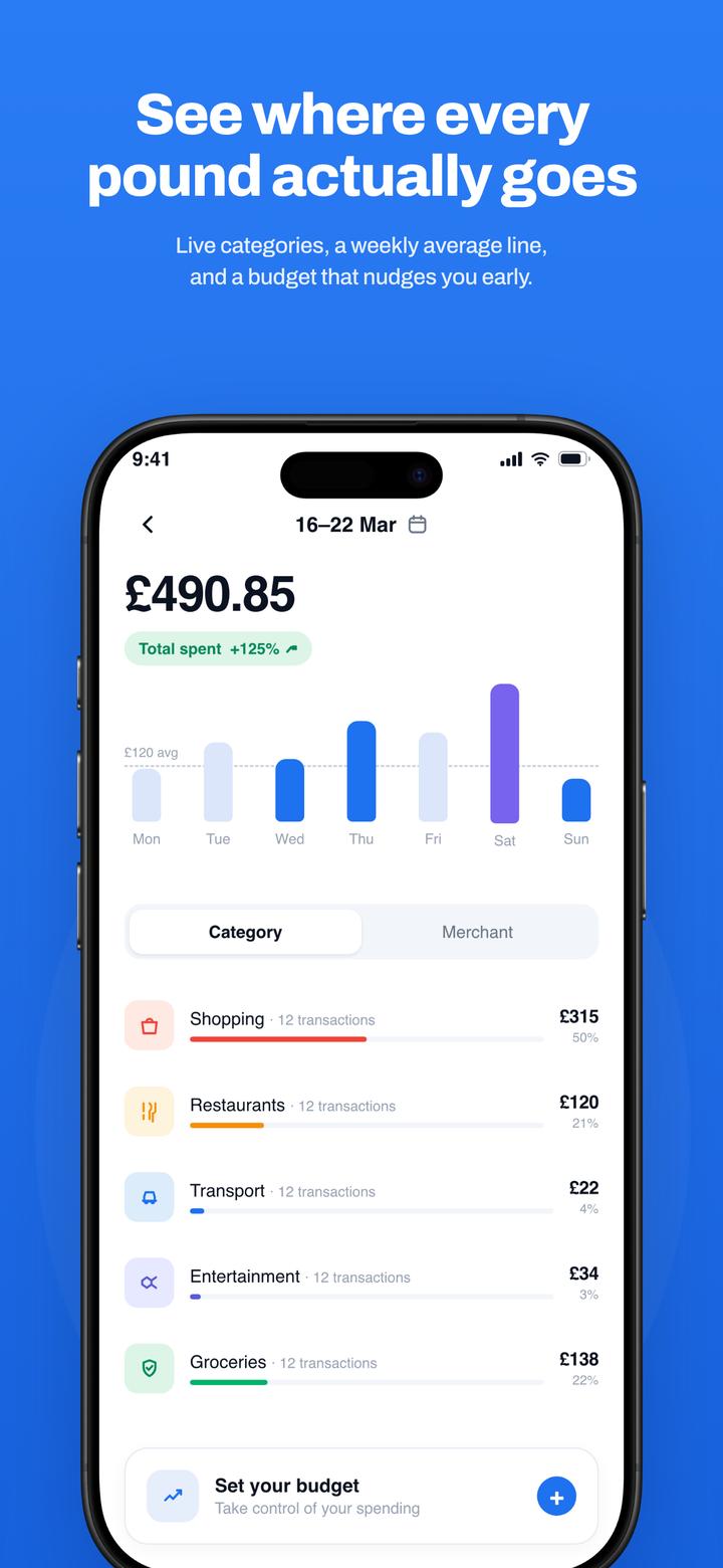 FlowMint app screenshot template preview, screen 3 of 5, Finance design