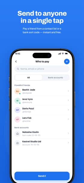 FlowMint app screenshot template preview, screen 4 of 5, Finance design