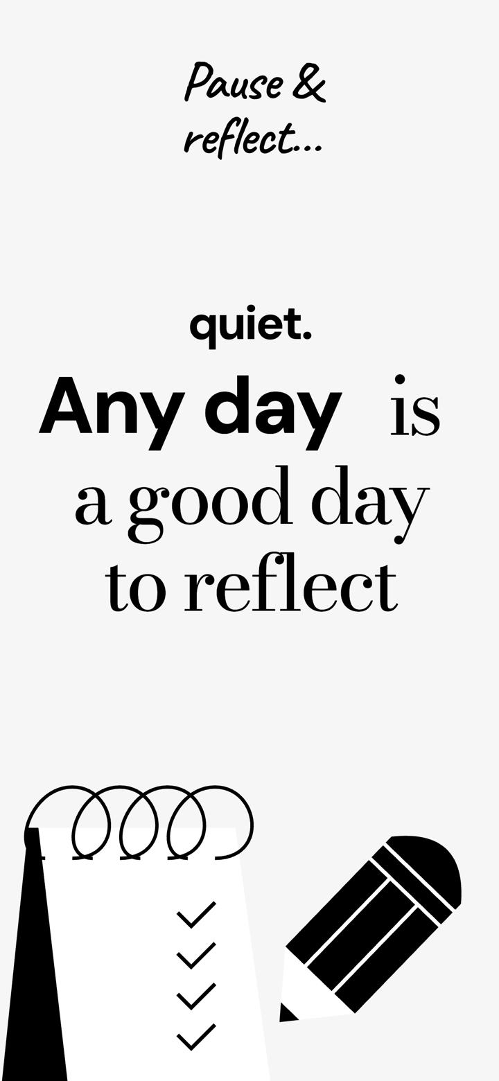 Quiet Journal app screenshot template preview, screen 1 of 5, Health & Fitness design