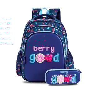 Eazy Kids - School Bag w/ Pencil Case 16" - Berry Good Blue