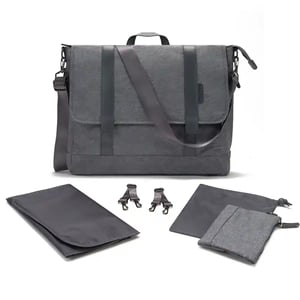 Little Story - Dad's Diaper Bag w/ Changing Mat & Stroller Straps - Grey