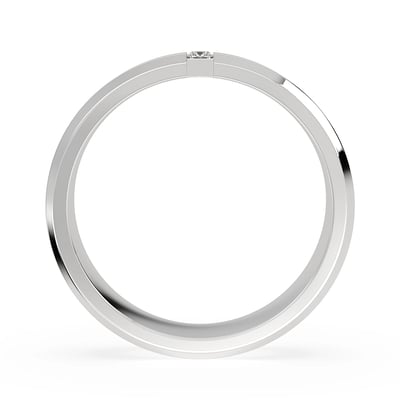 Bevelled Edge with 2 Princess, Mens Bands, image 3 by Grandeur Diamonds