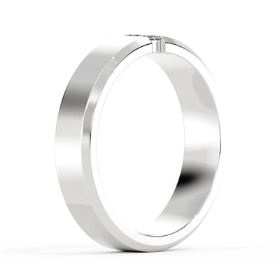 Bevelled Edge with 2 Princess, Mens Bands, image 2 by Grandeur Diamonds