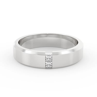 Bevelled Edge with 2 Princess, Mens Bands by Grandeur Diamonds