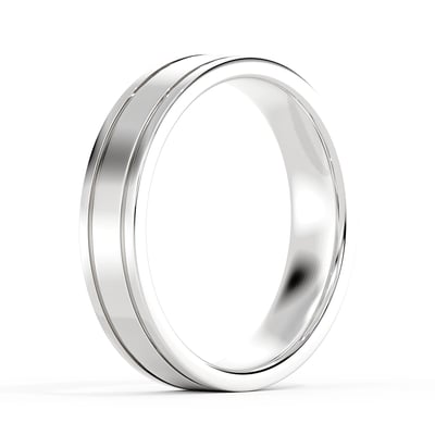 2 Grooves Flat Profile, Mens Bands, image 2 by Grandeur Diamonds