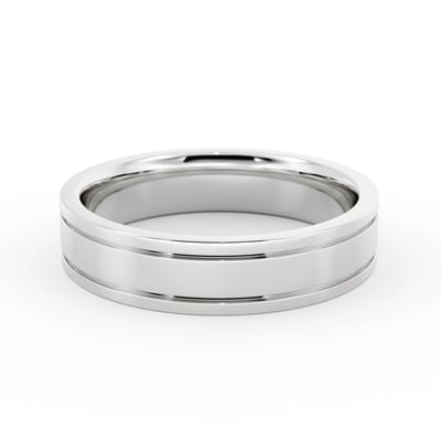 2 Grooves Flat Profile, Mens Bands by Grandeur Diamonds