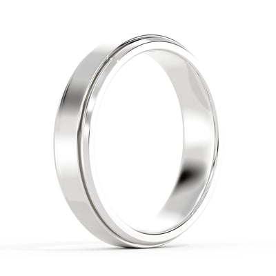 2 Grooves Bevelled Edge, Mens Bands, image 2 by Grandeur Diamonds