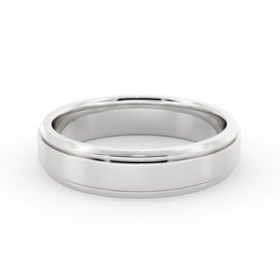 2 Grooves Bevelled Edge, Mens Bands by Grandeur Diamonds