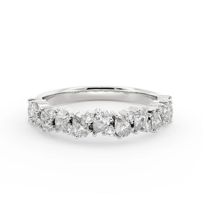 Pear and Round band Mixed Cut Band, Wedding Bands by Grandeur Diamonds