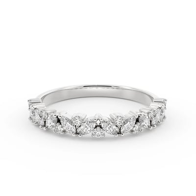 Marquise & Round Mixed Cut Band, Wedding Bands by Grandeur Diamonds