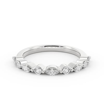 Marquise & Round Prong Eternity Band, Wedding Bands by Grandeur Diamonds