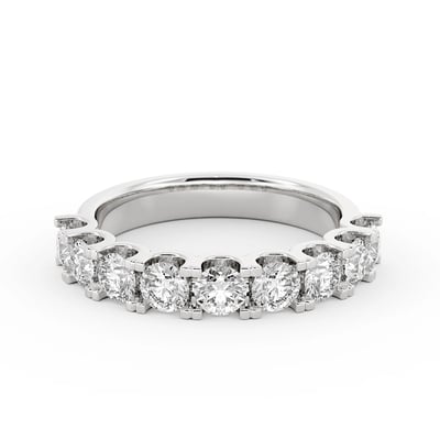 Round Eternity U Set Band, Wedding Bands by Grandeur Diamonds