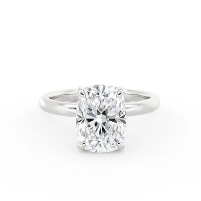 Signature Elongated Cushion Solitaire, Engagement Ring by Grandeur Diamonds