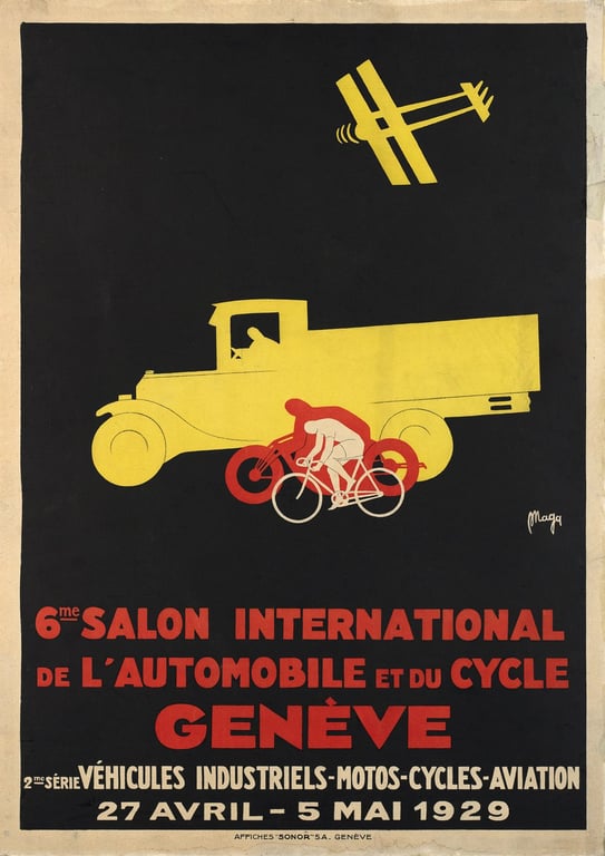 Giuseppe Magagnoli: Poster Motorshow Geneva 1929 — Giuseppe Magagnoli, 1929