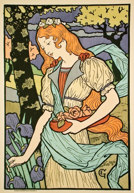 Poster for an exhibition of French decorative art at the Grafton Galleries — Eugène Samuel Grasset, 1917