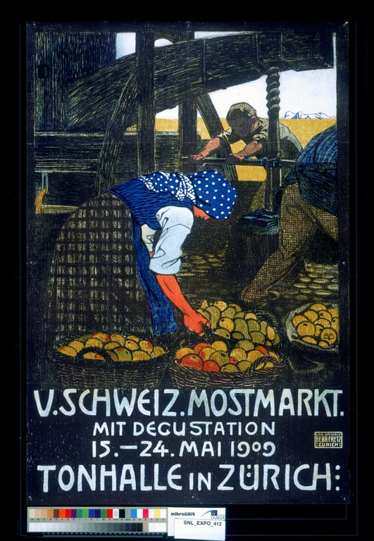 V. schweiz. Mostmarkt — Burkhard Mangold, 1909