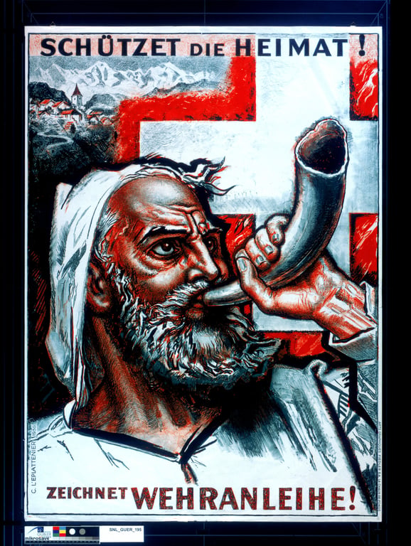 Schützet die Heimat! Zeichnet Wehranleihe! — Charles L'Eplattenier, 1936
