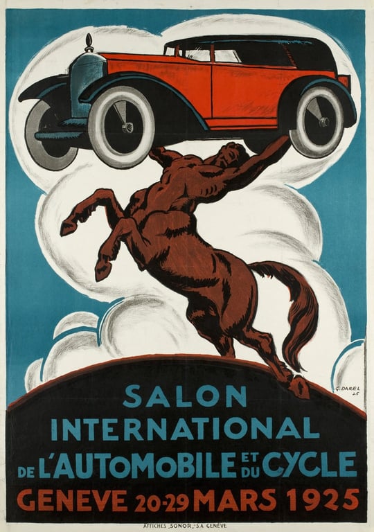 George Darel - Poster Motorshow Geneva 1925 — Georges Alfred Darel, 1925