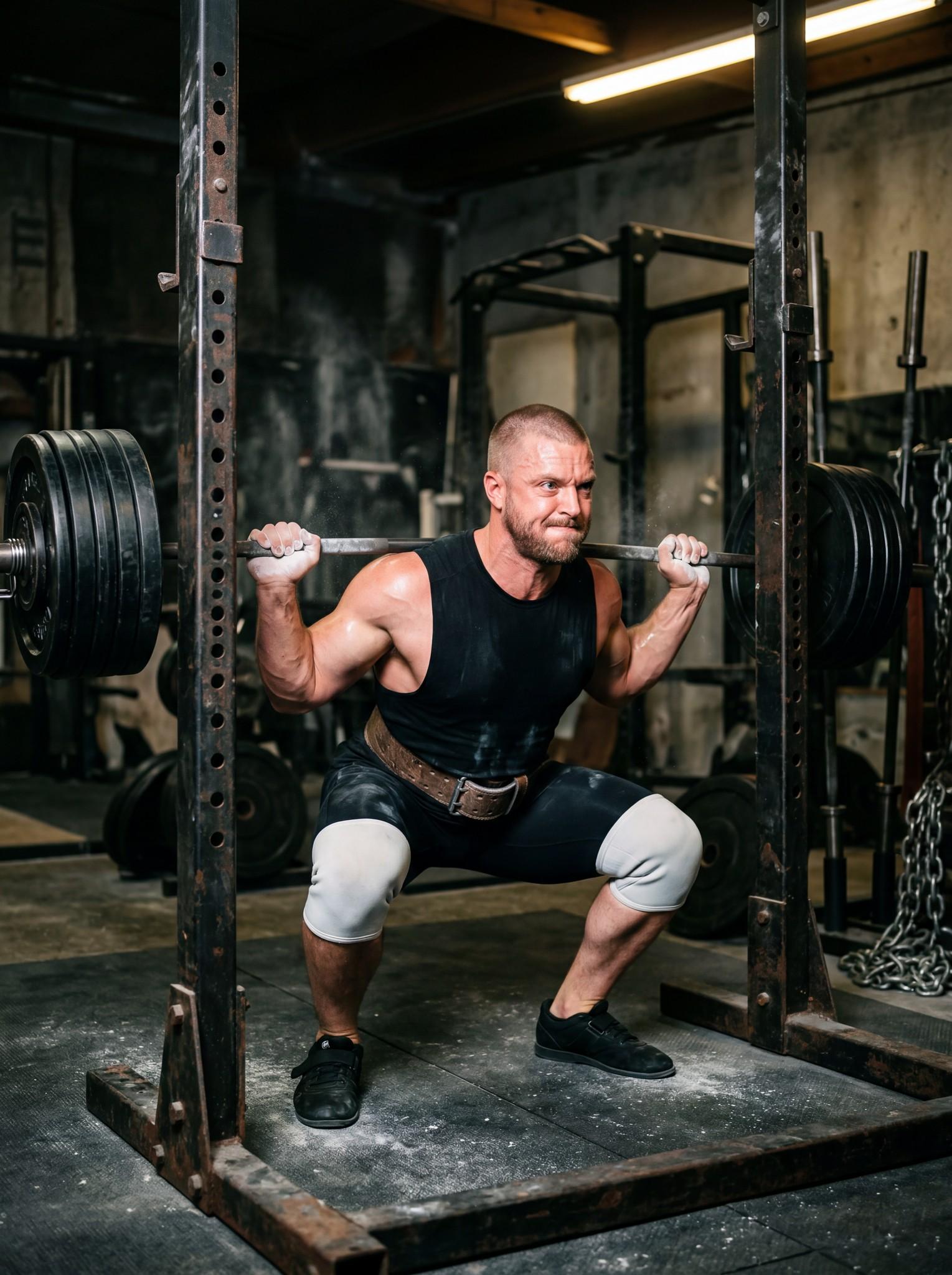 Fitnesz · mély guggolás nehéz súllyal